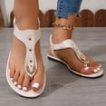 thumbnail image 1 of Fashion Plus Size Wedge Sandales for Womens Slip-On Casual Spring Solid Color Flat Sandals, 1 of 4