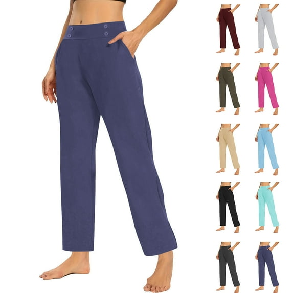 Fashion Plus Size Yoga Pants For Women Stretch High Waisted Crop Office Work Pants Casual Trousers