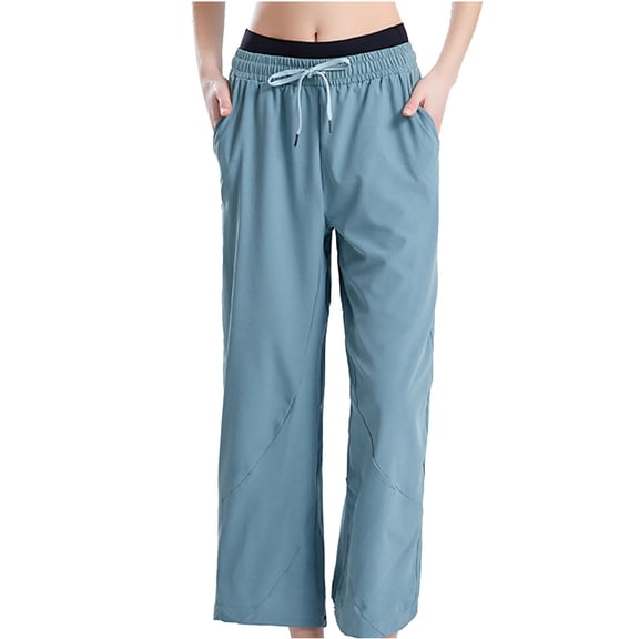 Fashion Plus Size Yoga Pants for Women Two-wear Foot Mouth Hanging Feeling Sports Pants Loose Straight Casual Bottom Wide Leg Pants Bundle Foot Anti-mosquito Running Pants 50% off Clearance!