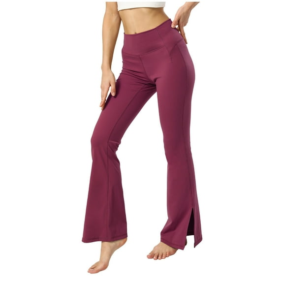 Fashion Plus Size Yoga Pants for Women High Waist Hip Lift Flare Yoga Pant Sports Bifurcate Leggings Pants 50% off Clearance!