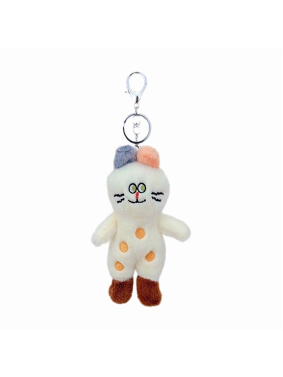 Fashion Plush Boots Cat Charm Keychain Haning Ornament Keyring Sweet Cool Pendant Decoration for Purse Bag Backpack