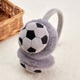 thumbnail image 1 of Fashion Plush Football Ear Warmer Anti-Freeze Thickened Ear Cover Keep Warm Kids Earmuffs for Children’s Gifts (Grey), 1 of 7