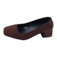 thumbnail image 1 of Fashion Pointed Toe Low Heel Shoes Slip On 5.5cm Heel Flock Upper Elegant Casual Footwear for Daily Wear, 1 of 5