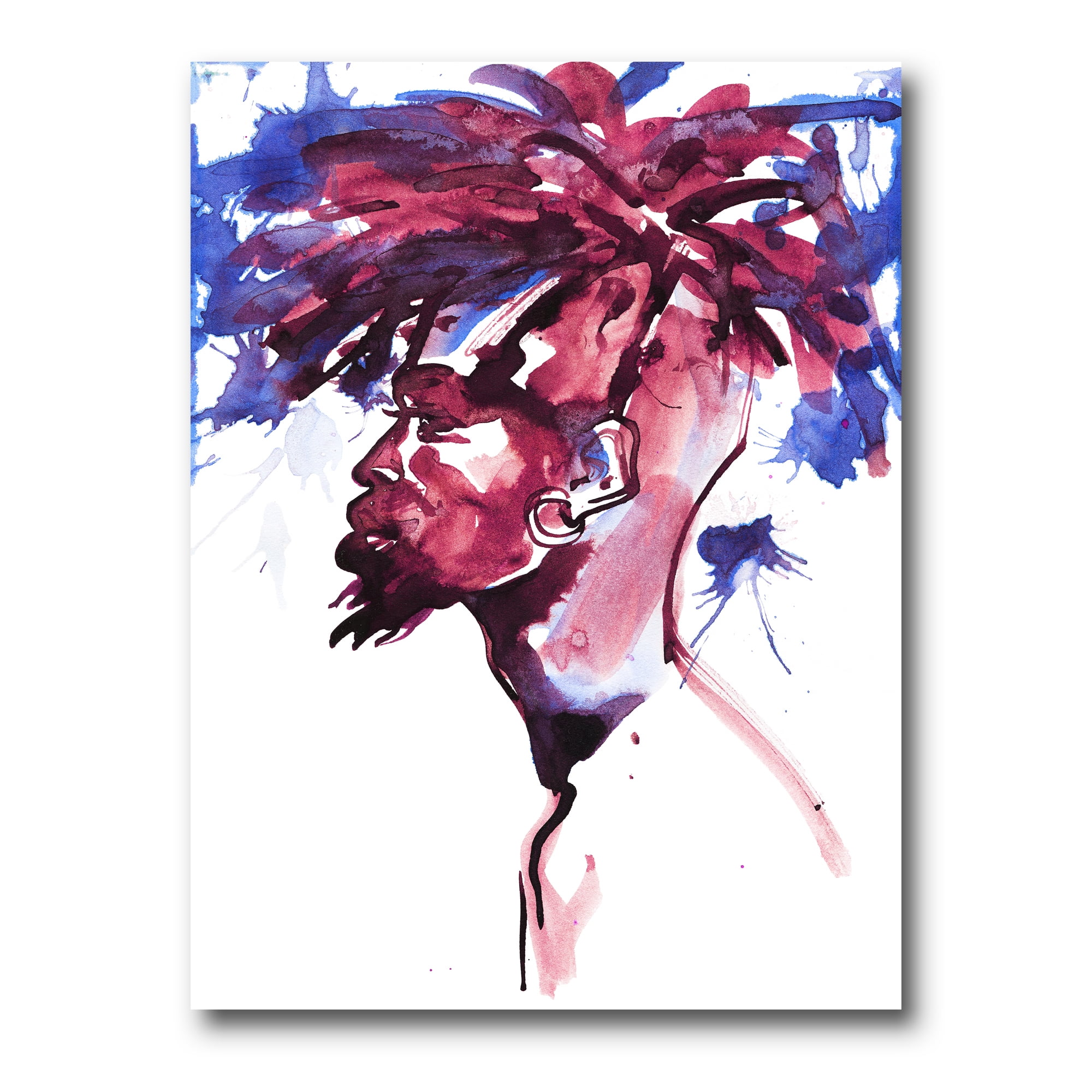 Fashion Portrait of Handsome African Man 12 in x 8 in Painting Canvas Art Print, by Designart