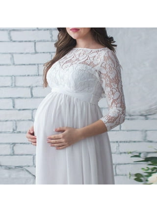 Pregnant Women Front Split Long Maxi Maternity Dress Gown Photo Photography  Prop