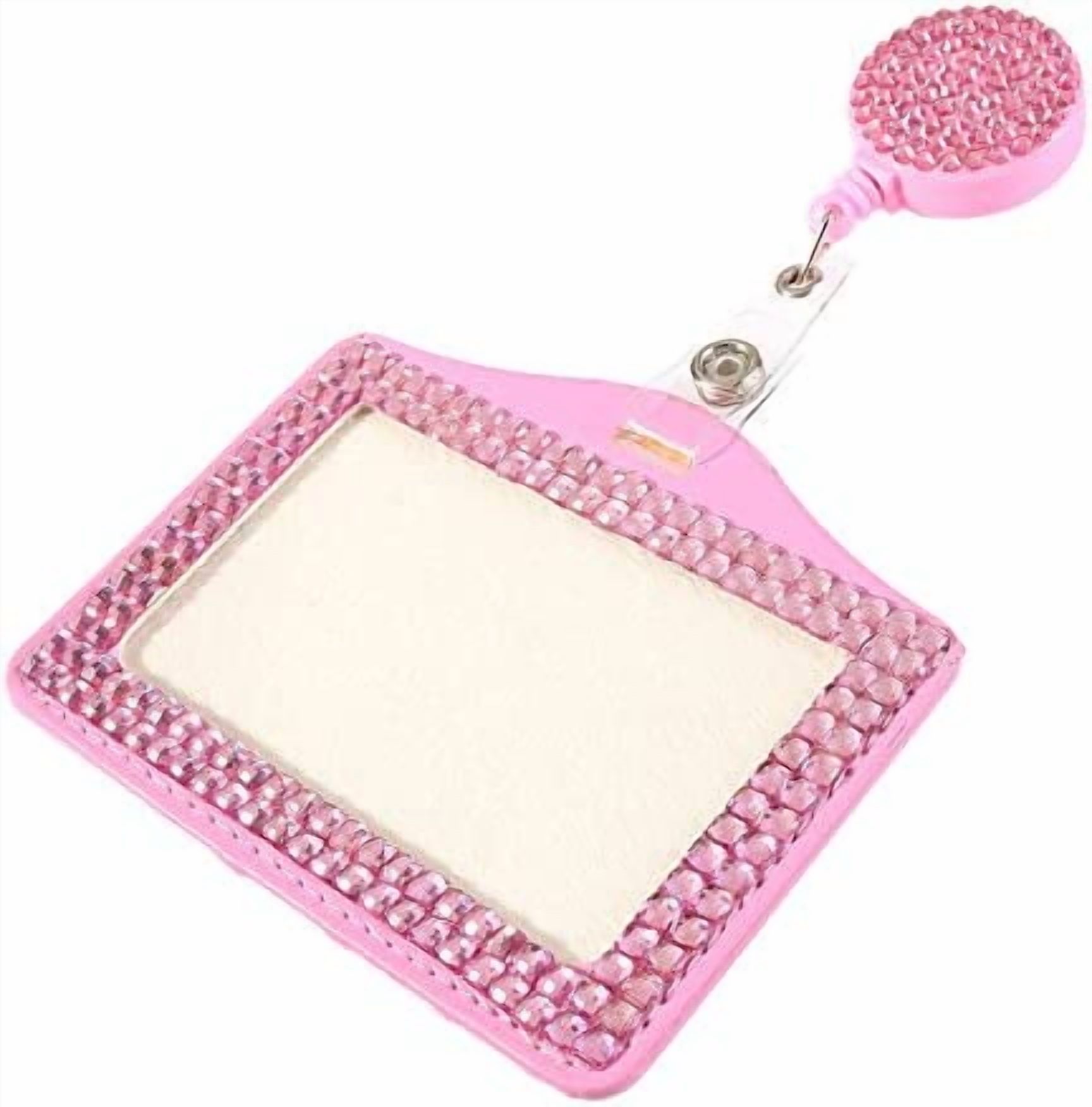 Fashion Premium Baby Pink Crystal Neck Lanyard,Retractable Bling Name ...