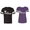 thumbnail image 1 of Fashion Prince Princess Matching Couple Cotton Jerseys (Men Black / Women Purple) (Men XXL / Women L), 1 of 3