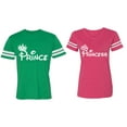 thumbnail image 1 of Fashion Prince Princess Matching Couple Cotton Jerseys (Men Green / Women Pink) (Men XL / Women XXL), 1 of 3