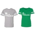 thumbnail image 1 of Fashion Prince Princess Matching Couple Cotton Jerseys (Men Heather / Women Green) (Men XL / Women XL), 1 of 3