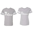 thumbnail image 1 of Fashion Prince Princess Matching Couple Cotton Jerseys (Men Heather / Women Heather) (Men S / Women L), 1 of 3