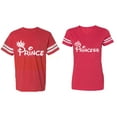 thumbnail image 1 of Fashion Prince Princess Matching Couple Cotton Jerseys (Men Red / Women Red) (Men XL / Women S), 1 of 3