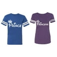thumbnail image 1 of Fashion Prince Princess Matching Couple Cotton Jerseys (Men Royal / Women Purple) (Men S / Women XXL), 1 of 3
