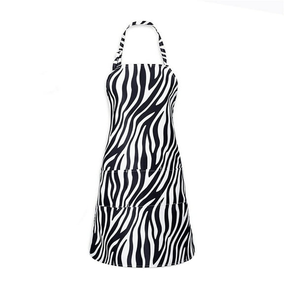 Fashion Print Apron Stain Resistance Adjustable Neck Design Multiuse Accessory For Cooking Beauty Salon