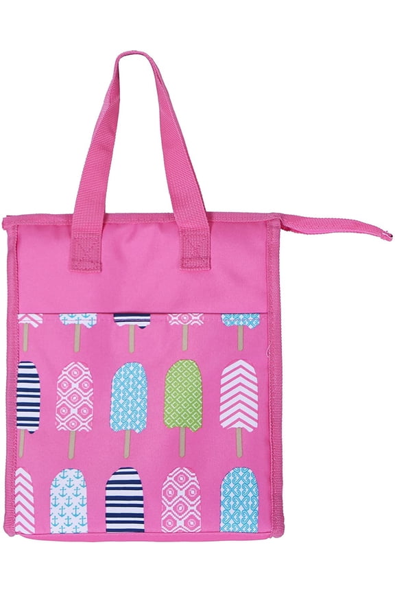 Fashion Print Insulated Lunch Tote Bag Pink Ice Cream
