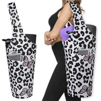 Fashion Printed Yoga Mat Bag with Large Side Pocket & Zipper Pocket Long Tote Yoga Bag Fit Most Size Mats - Holds More Yoga Accessories