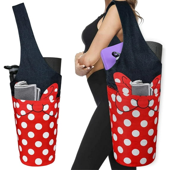Fashion Printed Yoga Mat Bag with Large Side Pocket & Zipper Pocket Long Tote Yoga Bag Fit Most Size Mats - Holds More Yoga Accessories
