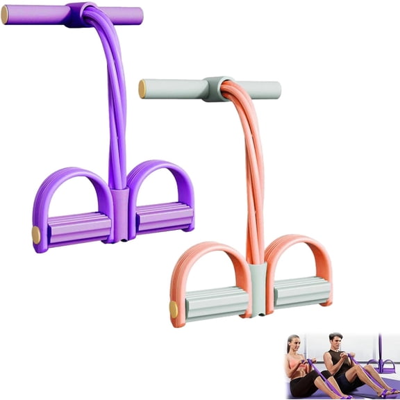 Fashion Puller Exercise, 8-Tube Pedal Resistance Device, Elastic Yoga Pedal Puller Resistance Band with Handle, Multifunction Tension Rope for Abdomen/Waist/Arm/Leg Stretching Training