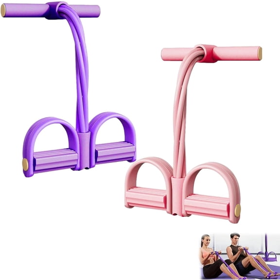 Fashion Puller Exercise, 8-Tube Pedal Resistance Device, Elastic Yoga Pedal Puller Resistance Band with Handle, Multifunction Tension Rope for Abdomen/Waist/Arm/Leg Stretching Training