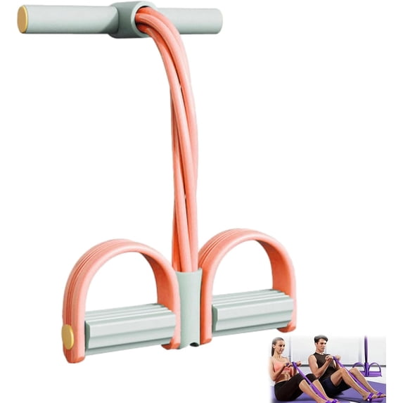 Fashion Puller Exercise, 8-Tube Pedal Resistance Device, Elastic Yoga Pedal Puller Resistance Band with Handle, Multifunction Tension Rope for Abdomen/Waist/Arm/Leg Stretching Training