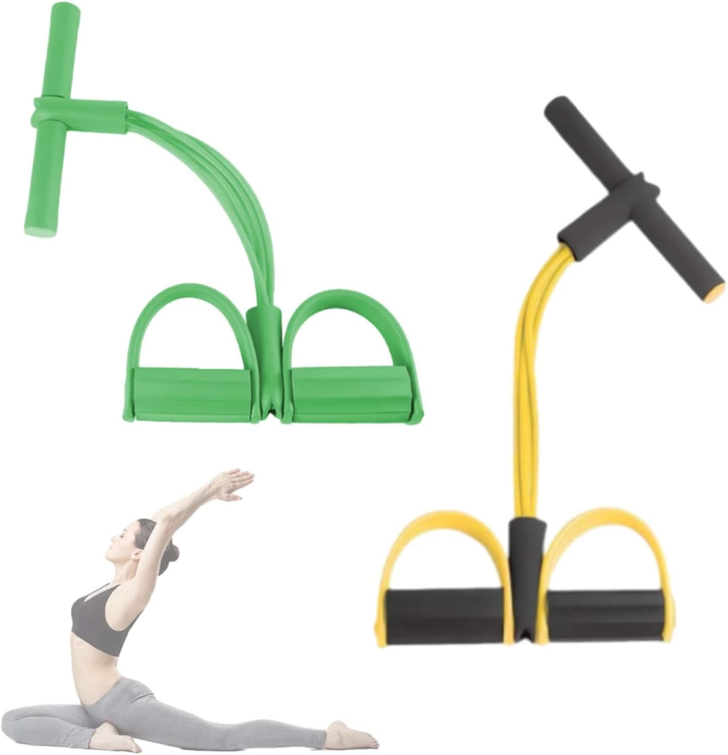 Fashion Puller Exercise, 8-Tube Pedal Resistance Device, Pedal Resistance Band with Handle, Detachable and Adjustable Pedal Resistance Device, Stretching Workout Fitness Bands