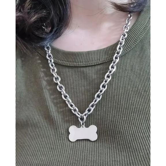 Fashion Punk Dog Bone Charm Necklace Adjustable Gothic Choker Collar Necklace Sweet Cool Neck Chain Party Jewelry