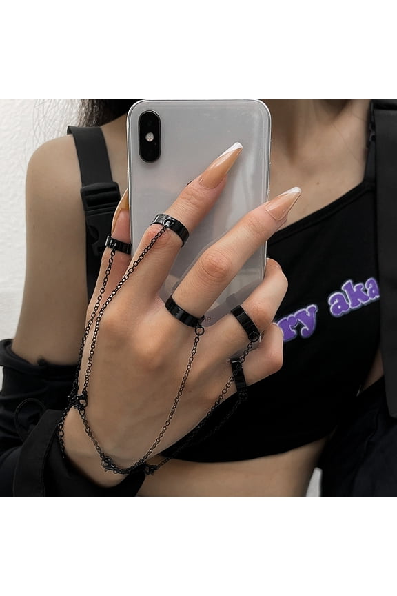 Fashion Punk Finger Siamese Bracelet Ring