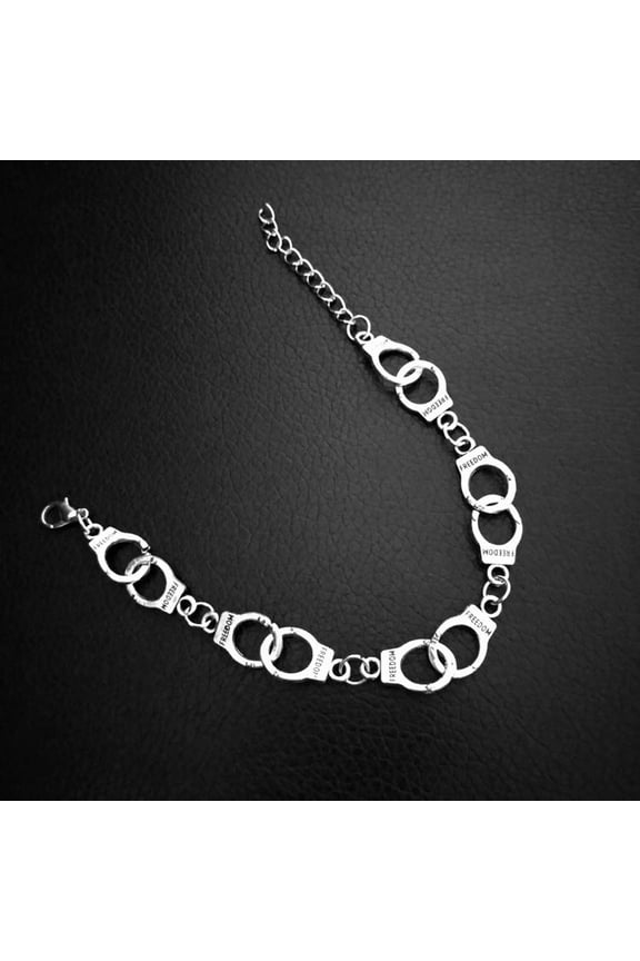 Fashion Punk Freedom Handcuffs Bracelet Lover Couple Chain Bangle Jewelry Gift