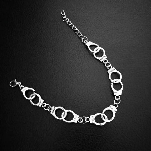 Fashion Punk Freedom Handcuffs Bracelet Lover Couple Chain Bangle Jewelry Gift