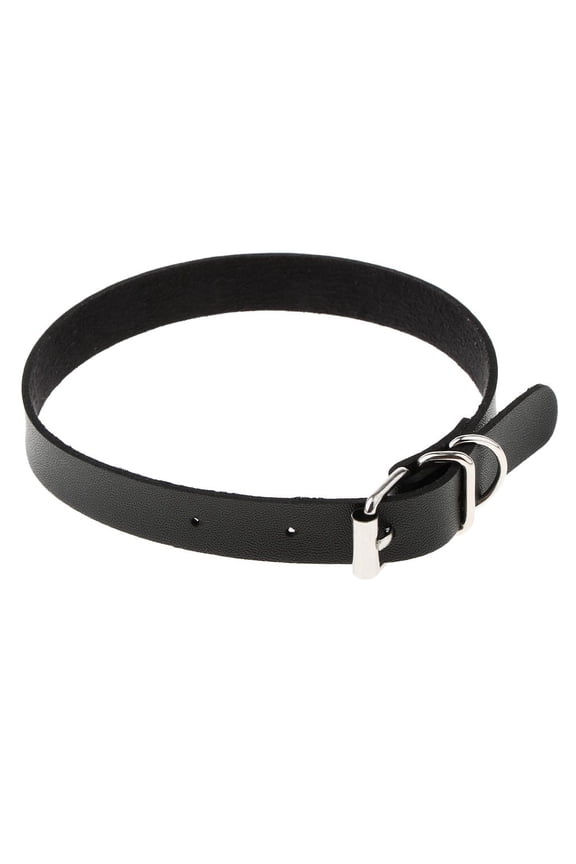 Fashion Punk Jewelry Buckle Belt PU Leather Collar Choker Neck Bracelet Black
