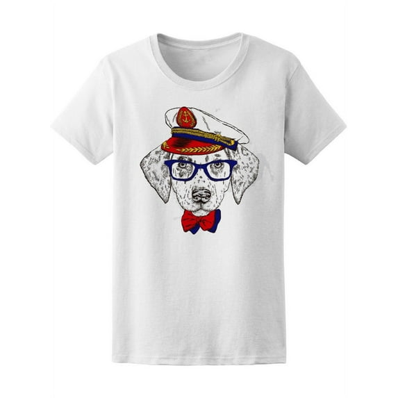 Fashion Puppy Captain Cap T-Shirt Women -Image by Shutterstock, Female Large