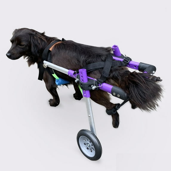Fashion Purple Disabled Pet Dog Wheelchair, Aluminum Disabled Pet Assisted Walking Car