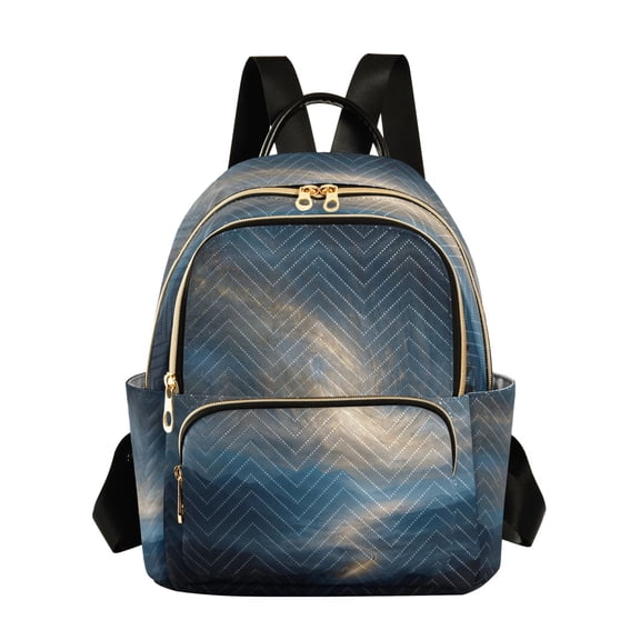 Fashion Quilted Backpack for Women Lightweight Travel Daypack Casual Bag for Shopping Travel Golden Nebula M