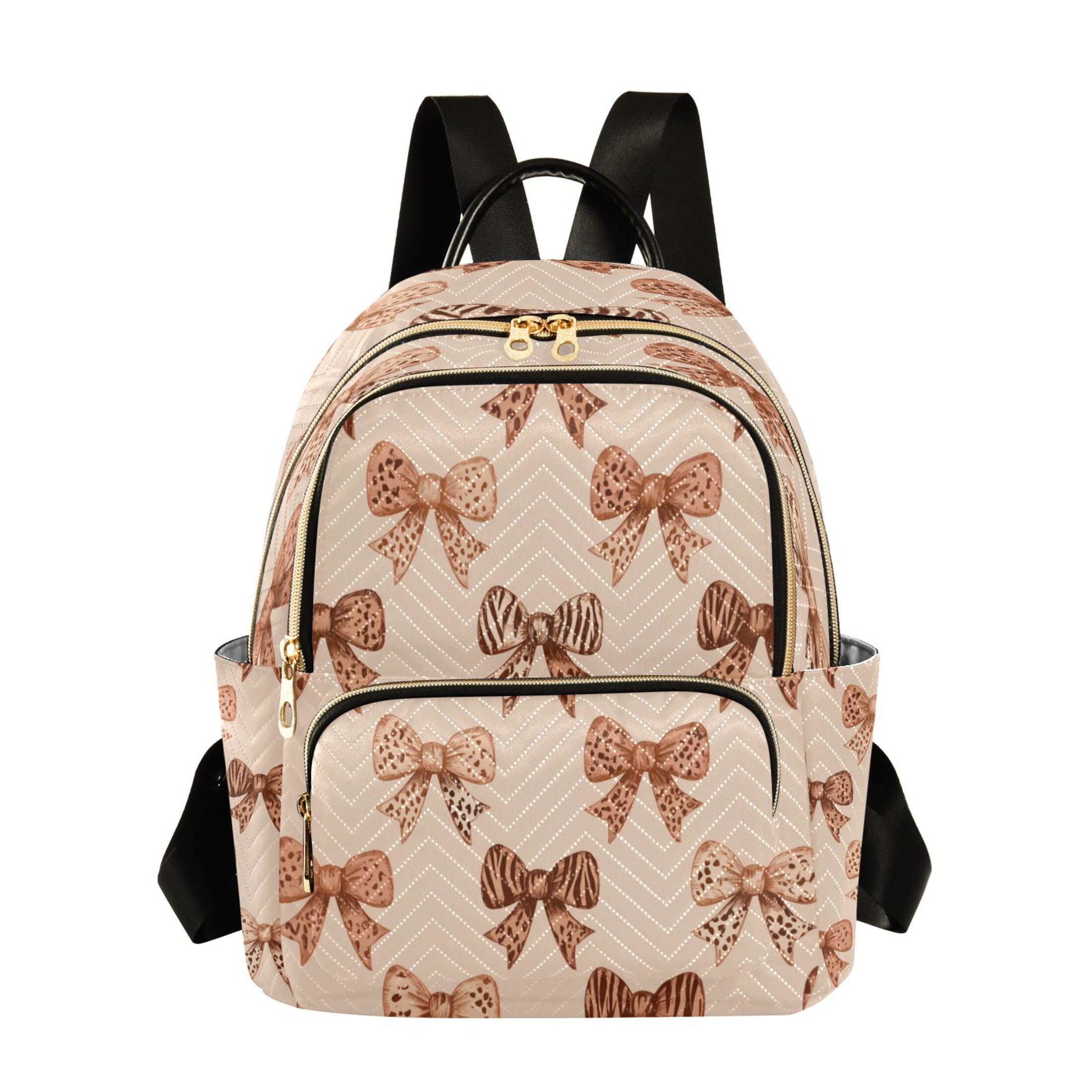 Leopard Bows Mini Backpack Purse Travel Lightweight Daypack Leopard print bow pattern backpack, new model for 2025  main image 3