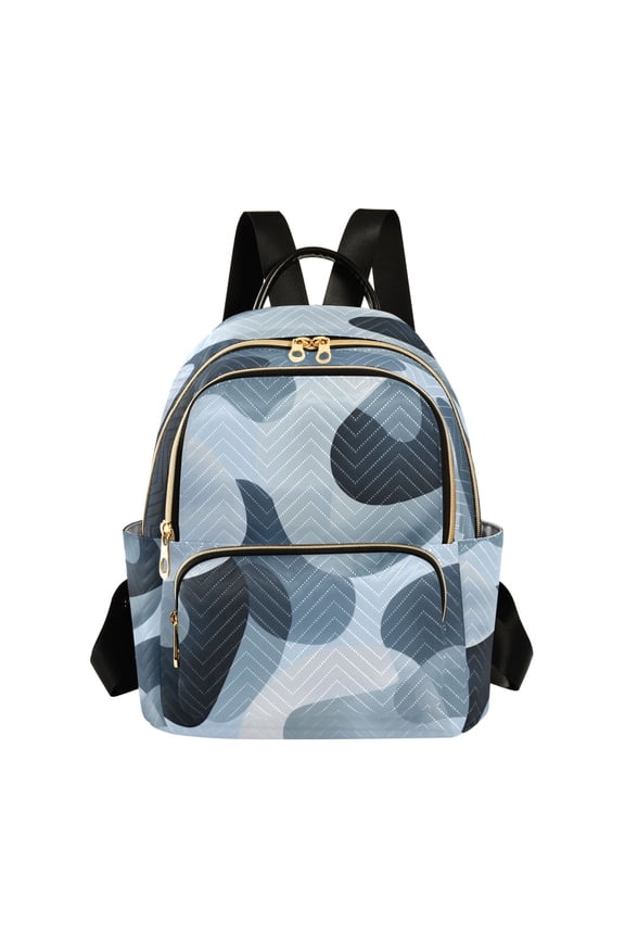 Fashion Quilted Backpack for Women Lightweight Travel Daypack Casual Bag for Shopping Travel Off-white Circular Pattern M