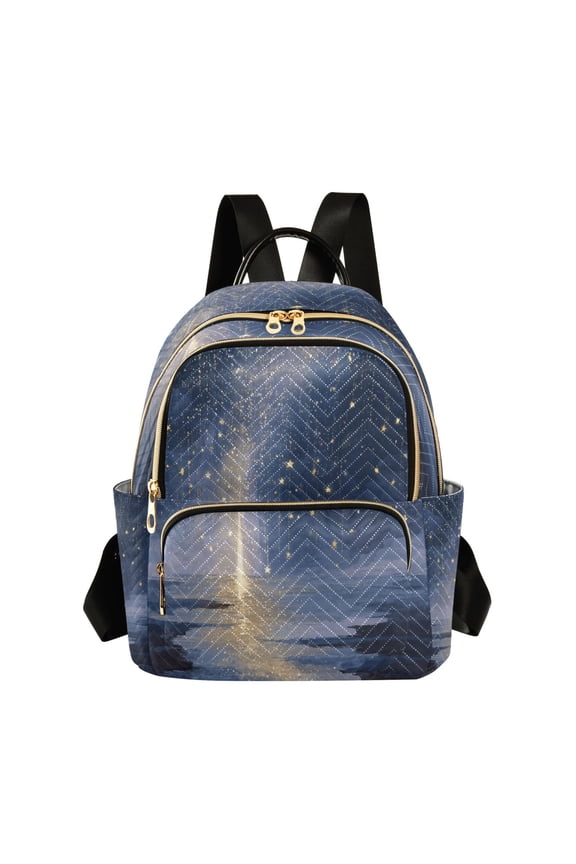 Fashion Quilted Backpack for Women Lightweight Travel Daypack Casual Bag for Shopping Travel Sky Full Of Shooting Stars S