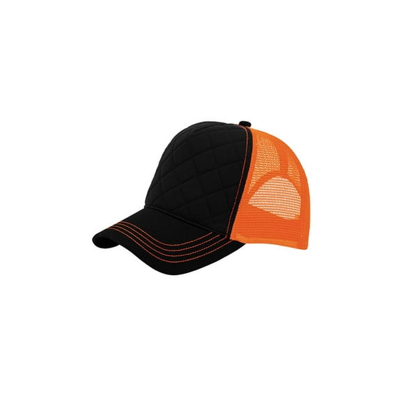 Fashion Quilted Trucker Cap Neon Mesh + GT Wristband, Orange