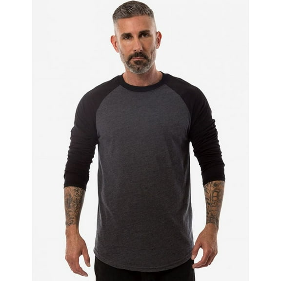 Fashion Raglan | RG3000 | Charcoal Heather & Black | 3XLarge