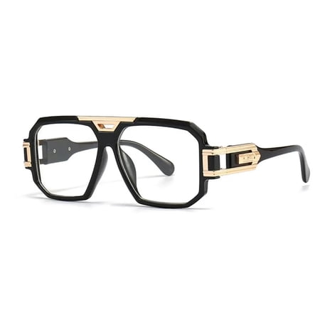 Fashion Reading Glasses Men 2024 Vintage Luxury Brand Designer Oversized Eyewear UV400 Anti Blue Light Transparent Glasses +2.75 +50 C3 black clear