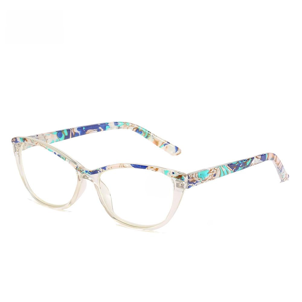 Fashion Reading Glasses Women HD Anti-Blue Light Presbyopia Glasses, Blue Cat Eye Presbyopic Glasses Spring Hinge Readers +1.50
