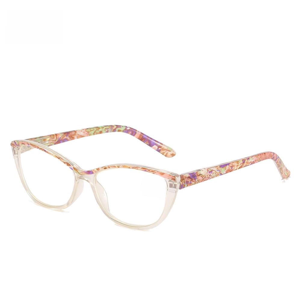 Fashion Reading Glasses Women HD Anti-Blue Light Presbyopia Glasses, Cat Eye Presbyopic Glasses Spring Hinge Readers +2.00