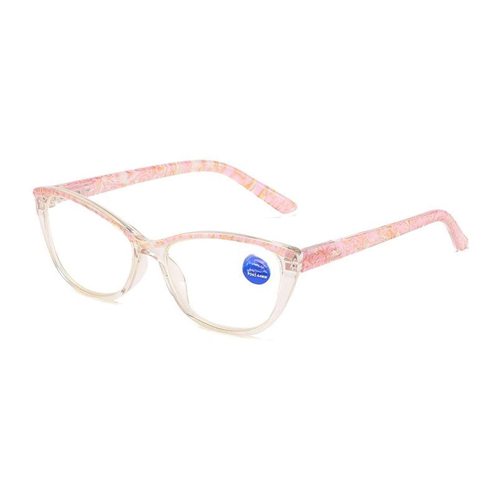 Fashion Reading Glasses Women HD Anti-Blue Light Presbyopia Glasses, Pink Cat Eye Presbyopic Glasses Spring Hinge Readers +3.50