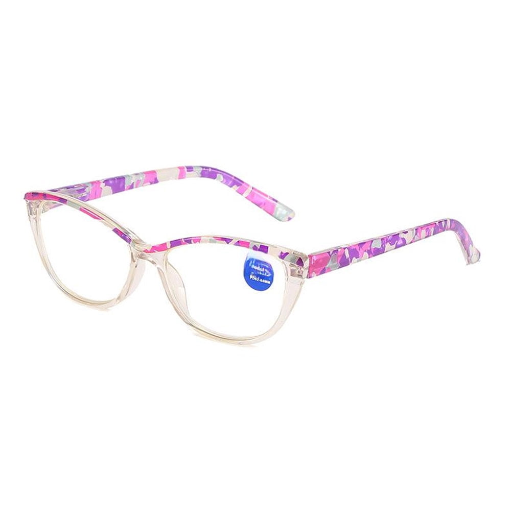 Fashion Reading Glasses Women HD Anti-Blue Light Presbyopia Glasses, Purple Cat Eye Presbyopic Glasses Spring Hinge Readers +2.50