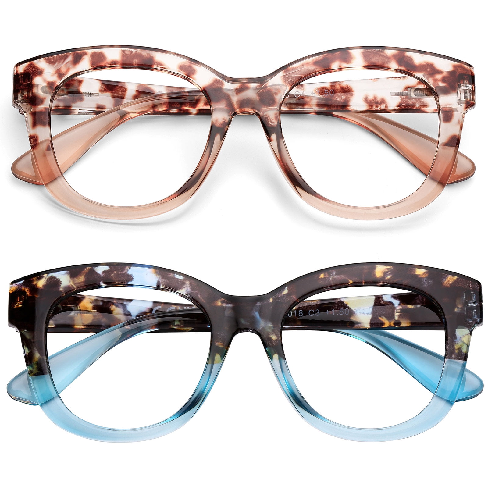 Fashion Reading Glasses for Women, Blue Light Blocking/Anti UV Readers ...