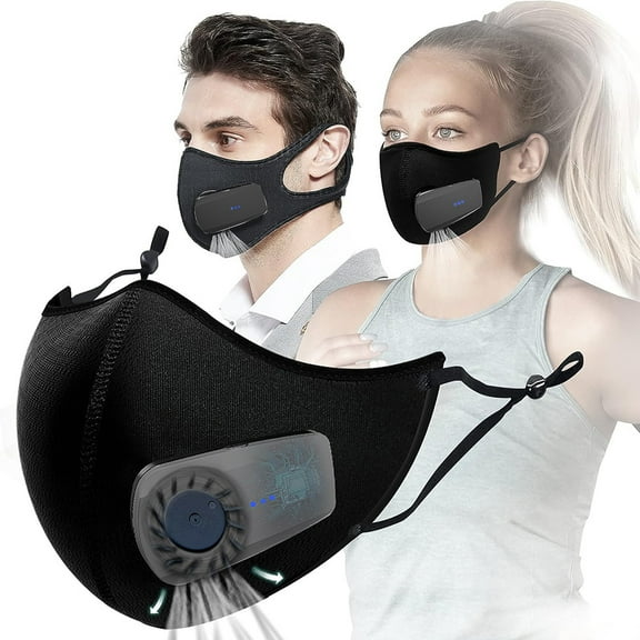 Fashion Rechargeable Electric Fresh Air Respirator Mask with Fan - Anti-Fog, Breathable & Comfortable for Asthma, Sports, Dust & Pollen