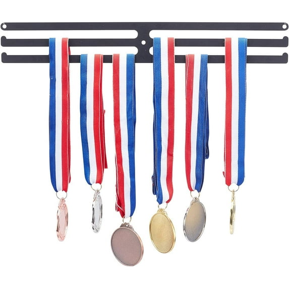 Fashion Rectangle Iron Medal Holder Black Medals Display Hanger Rack Easy to Install Medal Holder Frame