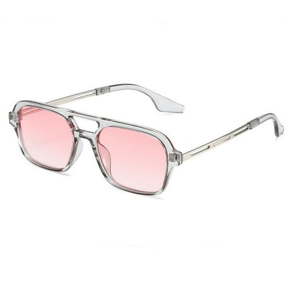 Fashion Rectangular Double Bridge Sunglasses for Women Men UV400 Outdoor Sports Sun Glasses Unisex Stylish Travel Riding Shades