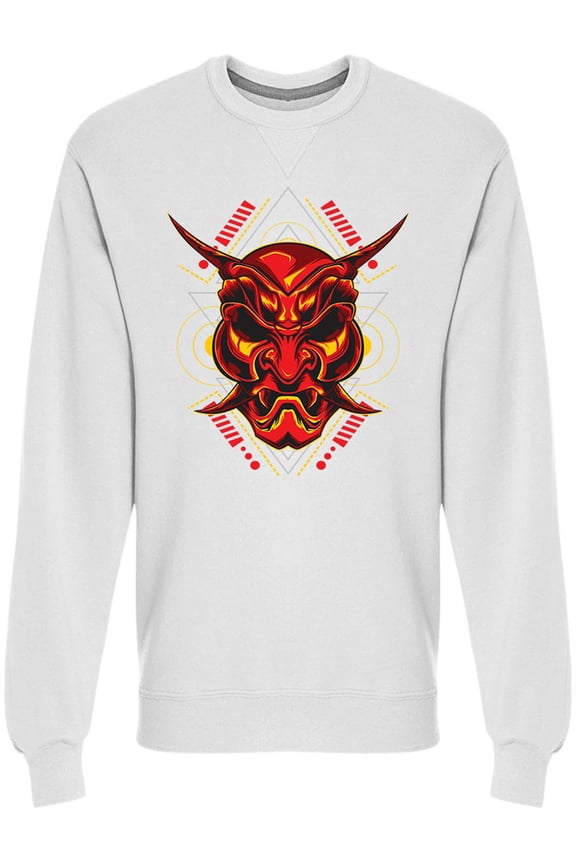 Fashion Red Demon Mask Sweatshirt Men -Image by Shutterstock, Male Medium