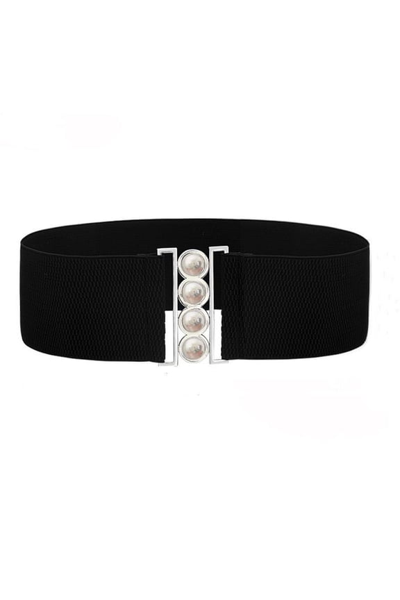 Women’s Elastic Cinch Belt 3" Wide Fashion Stretch Waist Band Clasp Buckle New Stretchy Retro Wide Waist Cinch Belt Waistband