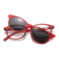 thumbnail image 1 of Fashion Red Square Reading Glasses 1.00 for Men Polarized Outdoor Magnetic Clip-on Sunglasses Plastic Presbyopic Glasses for Women UV +1.00, 1 of 5