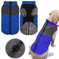 thumbnail image 1 of Fashion Reflective Dog Coat, Winter Warm Fleece Lined Pet Jacket for Cold Weather, Adjustable Dog Vest for Small Medium Large Dogs Cats, Blue, 1 of 9